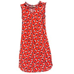 Boden Floral Dress Red Size 8 Sleeveless Knee Length Modal Cotton Casual Teacher